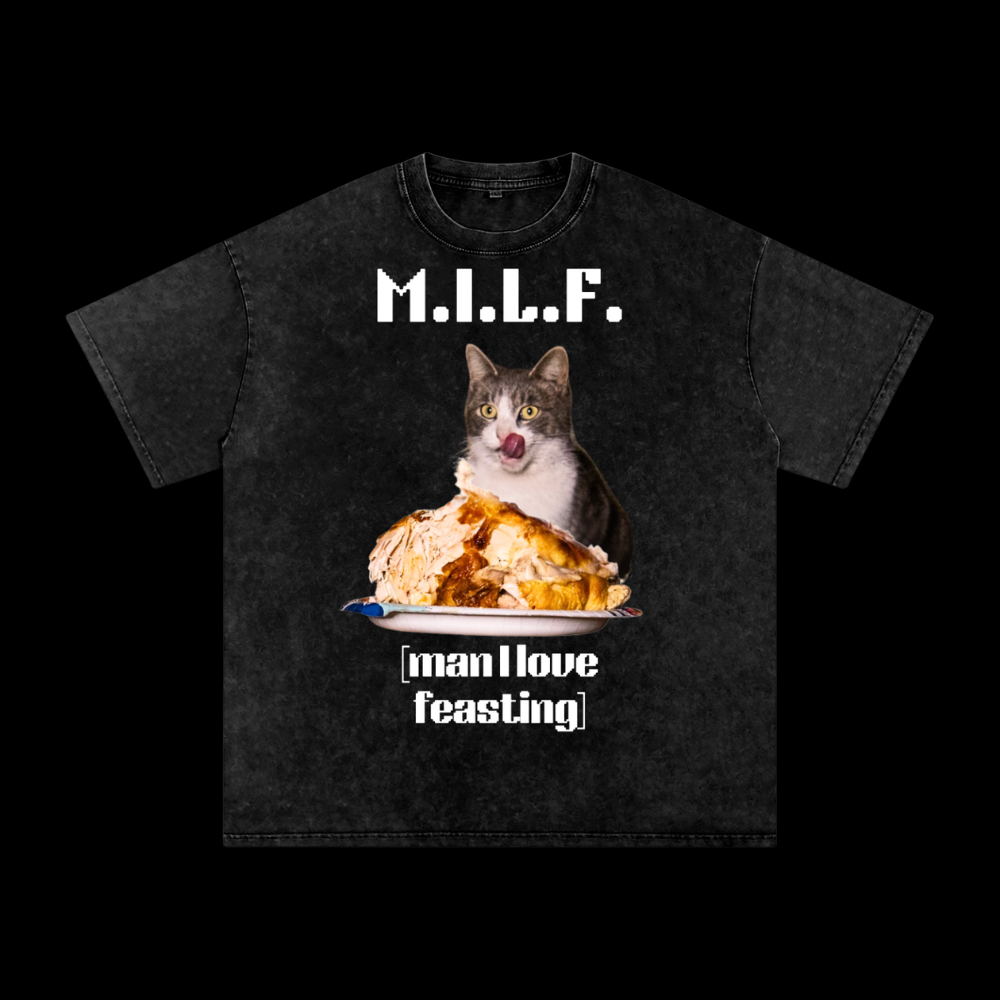 Man I Love Feasting, Baby Gray Vintage Graphic Tee