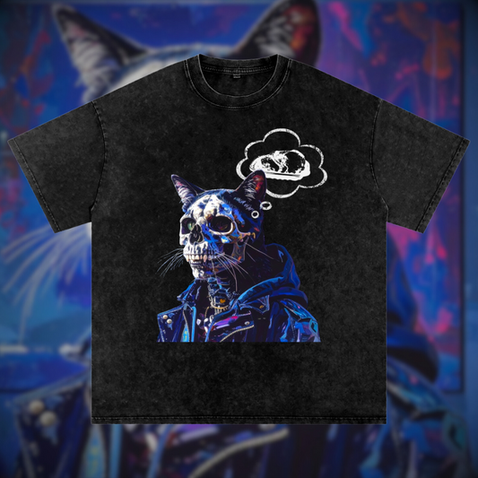 Cat Thinks of Chickin Vintage Graphic Tee